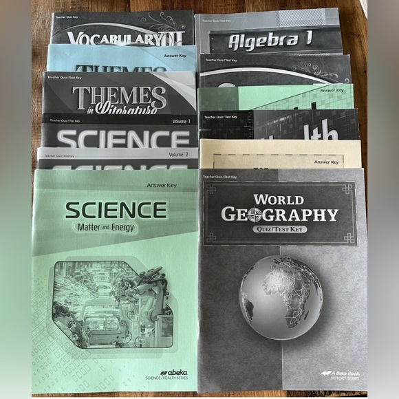 ABeka 9th Grade lot teacher keys Geography Literature Algebra Science Health - Picture 1 of 1